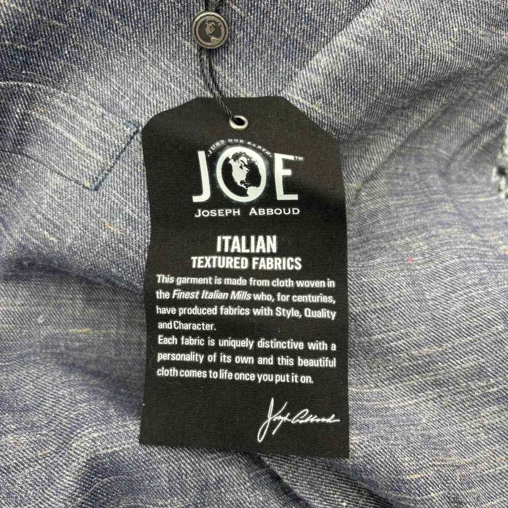 NEW JOE Joseph Abboud Linen Blend Suit Jacket 44 Short Slim Fit Italia Profilo